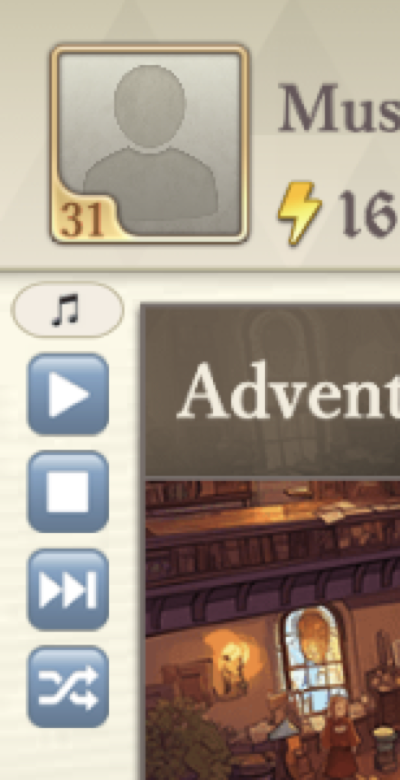 Jukebox controls on the home screen