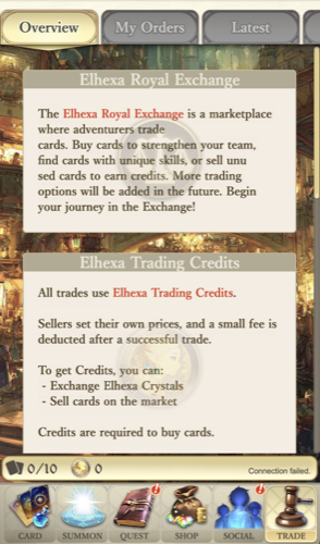 Access market from Trade tab
