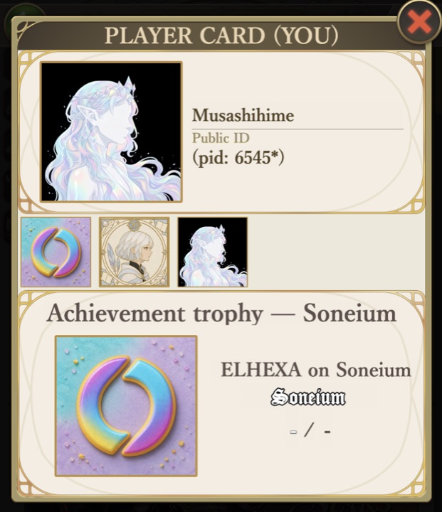 A Player Card as other players see it