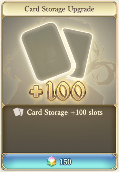 Card Storage Upgrade
