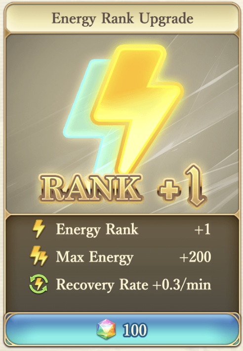 Energy Rank Upgrade
