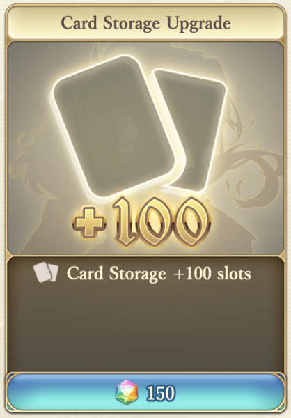 Card Storage Upgrade in Shop